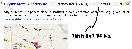 How Title Tag is used in a Search