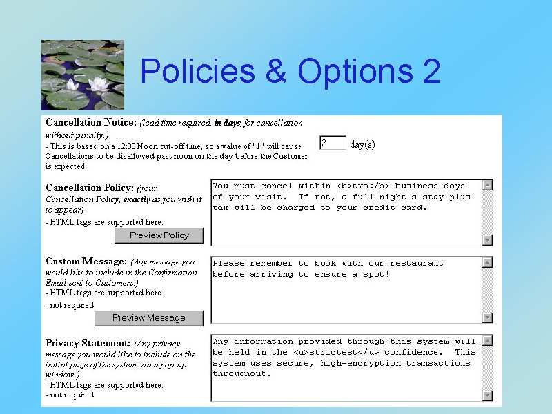Policies & Options 2